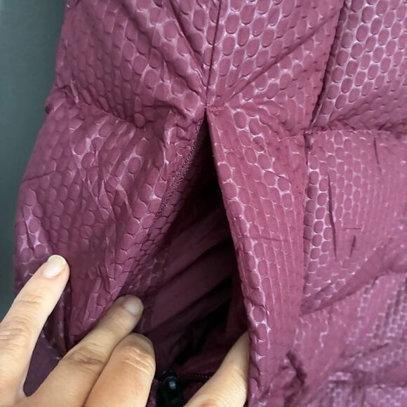 THE NORTH FACE fur hooded down parkina in deep red burgundy size S - Picture 6 of 16